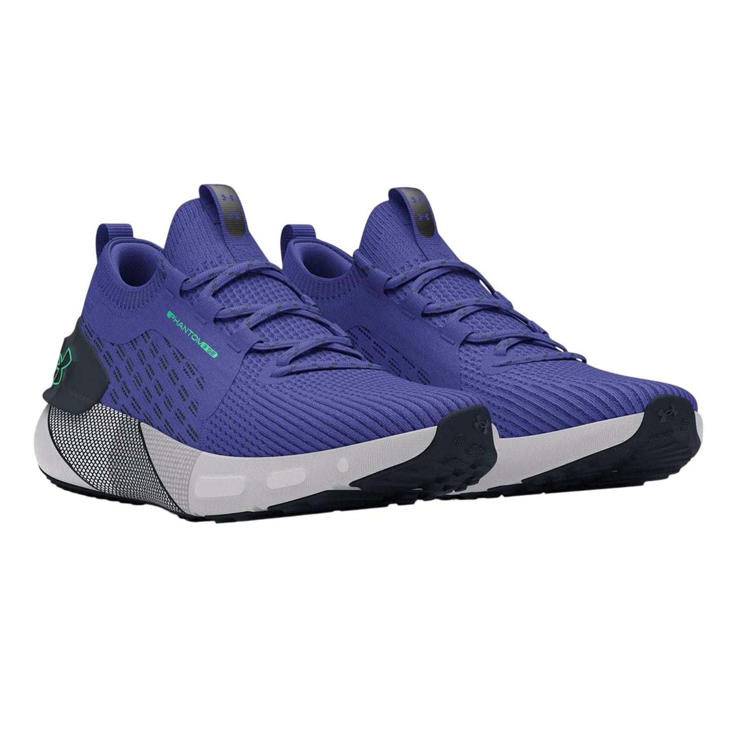 Purple - Pack Shot - Under Armour Mens Hovr Phantom 3 Ribbed Knitted Trainers