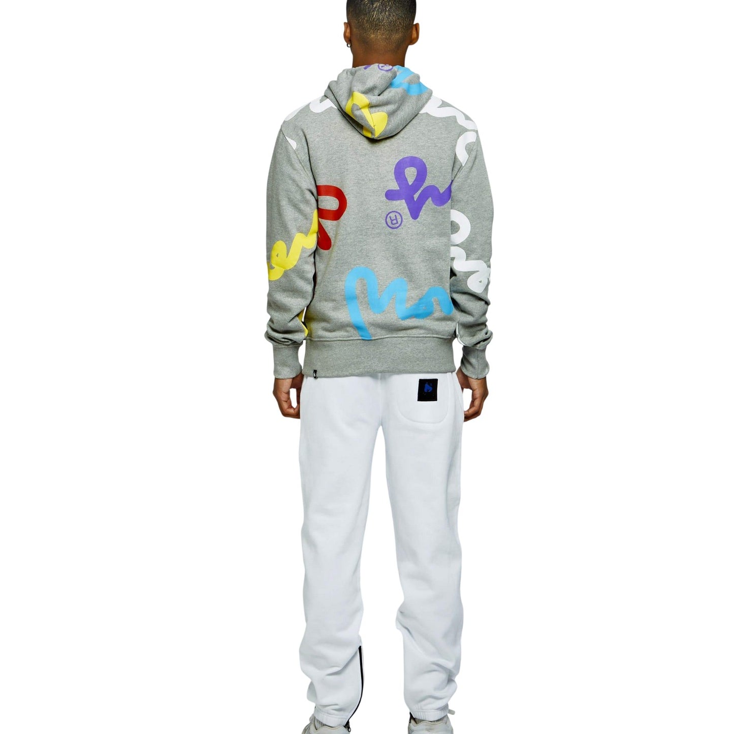 Grey - Side - Money Mens Graphic Print Hoodie