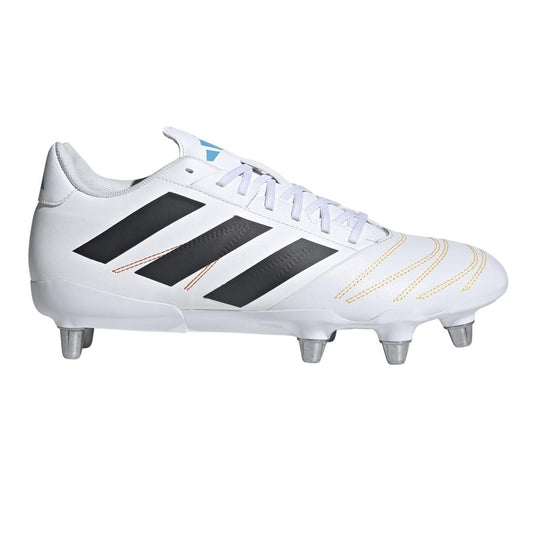 White-Black - Front - Adidas Mens Kakari Elite Soft Ground Rugby Boots