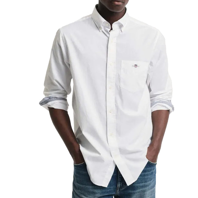 White - Side - Gant Mens Archive Shield Poplin Shirt