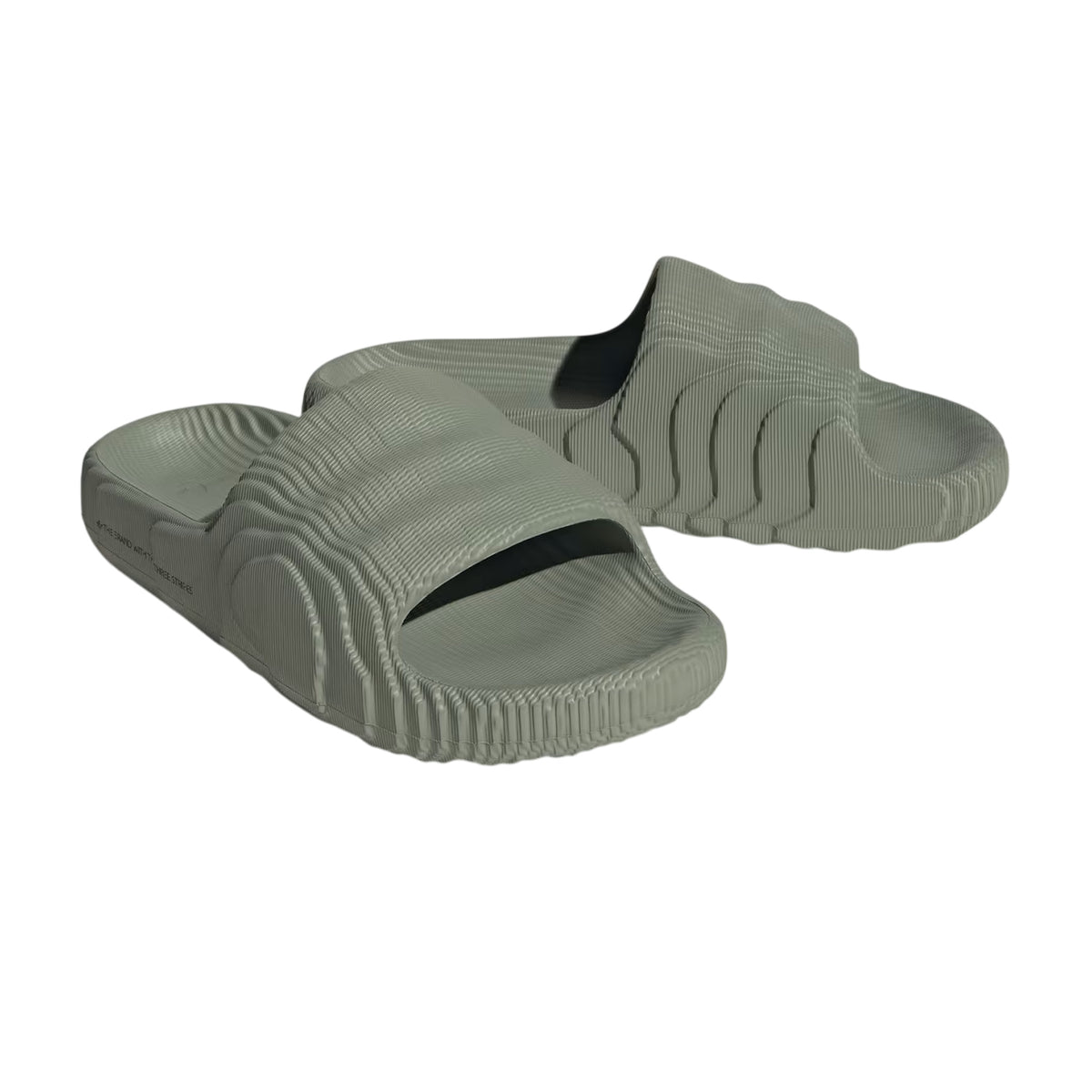 Silver Green - Close up - Adidas Mens Island Club Adilette 22 Sandals