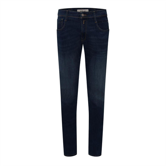 Blue - Front - Replay Mens Anbass Logo Slim Jeans