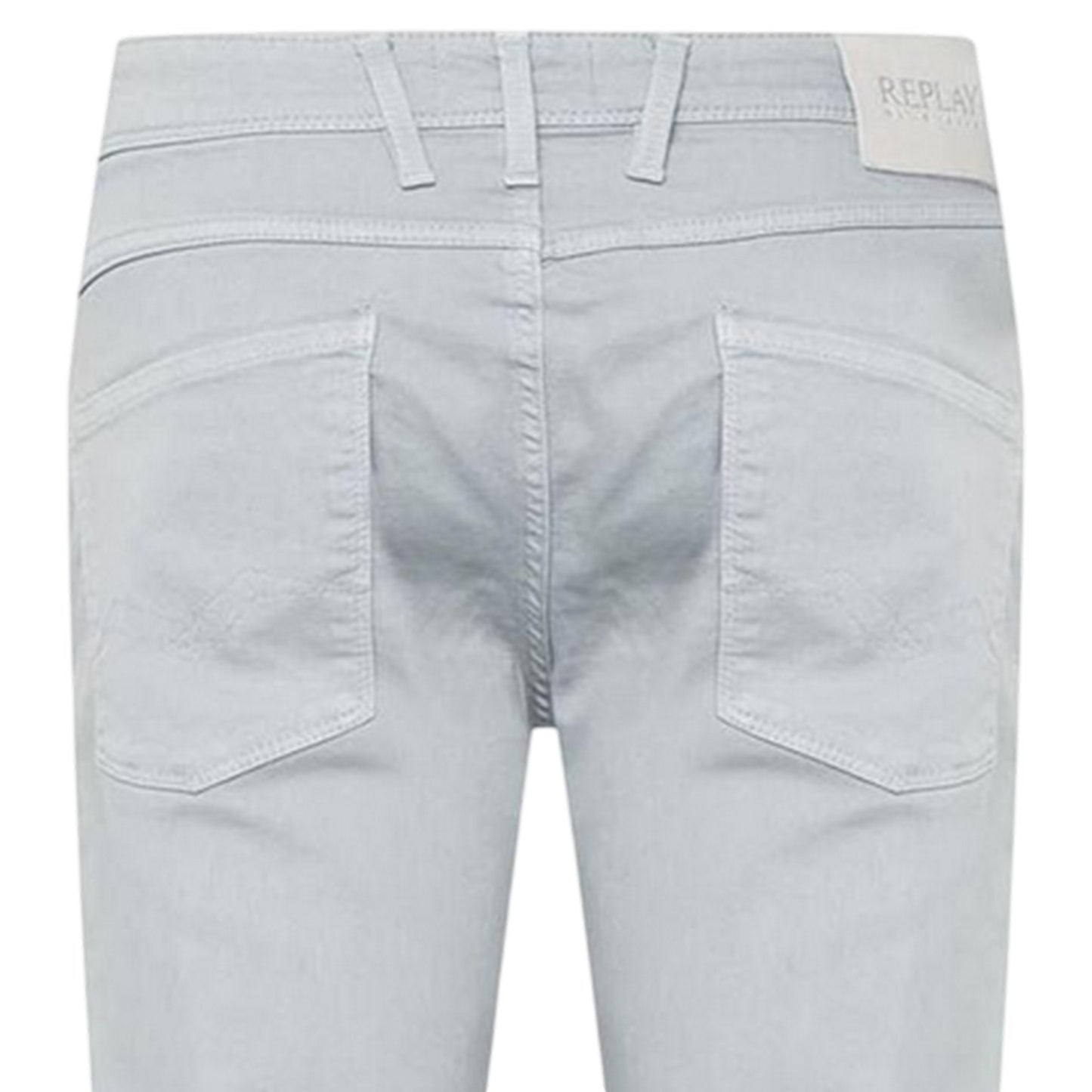 Light Blue - Lifestyle - Replay Mens Anbass Cotton Blend Plain Slim Jeans