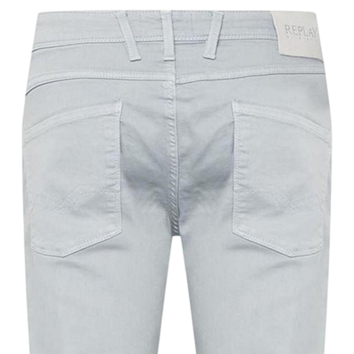 Light Blue - Lifestyle - Replay Mens Anbass Cotton Blend Plain Slim Jeans