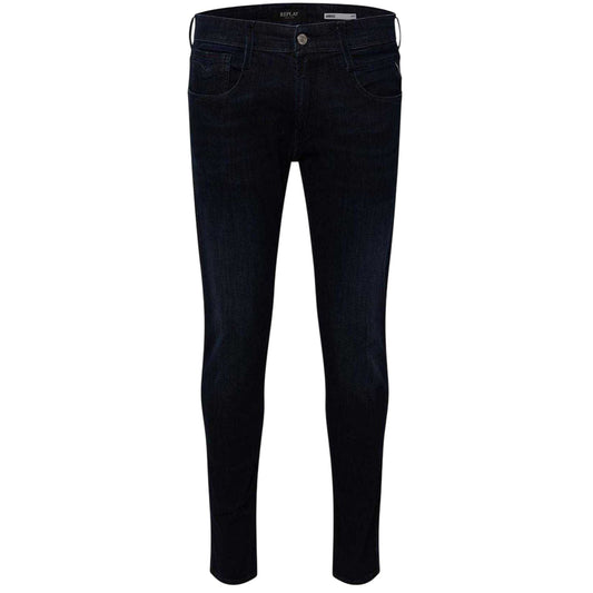 Dark Blue - Front - Replay Mens Anbass Faded Slim Jeans