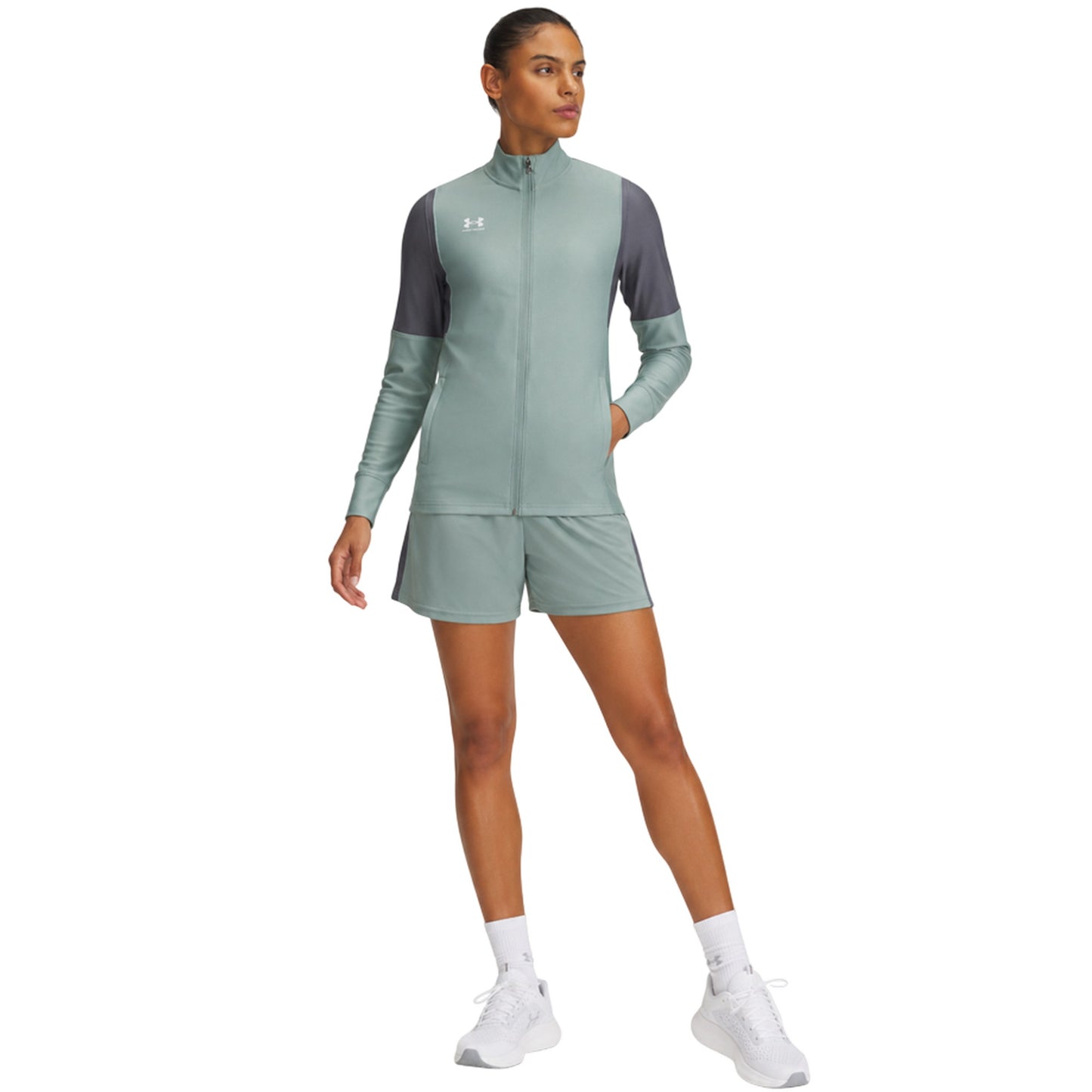 Green - Lifestyle - Under Armour Womens-Ladies Challenger Track Jacket