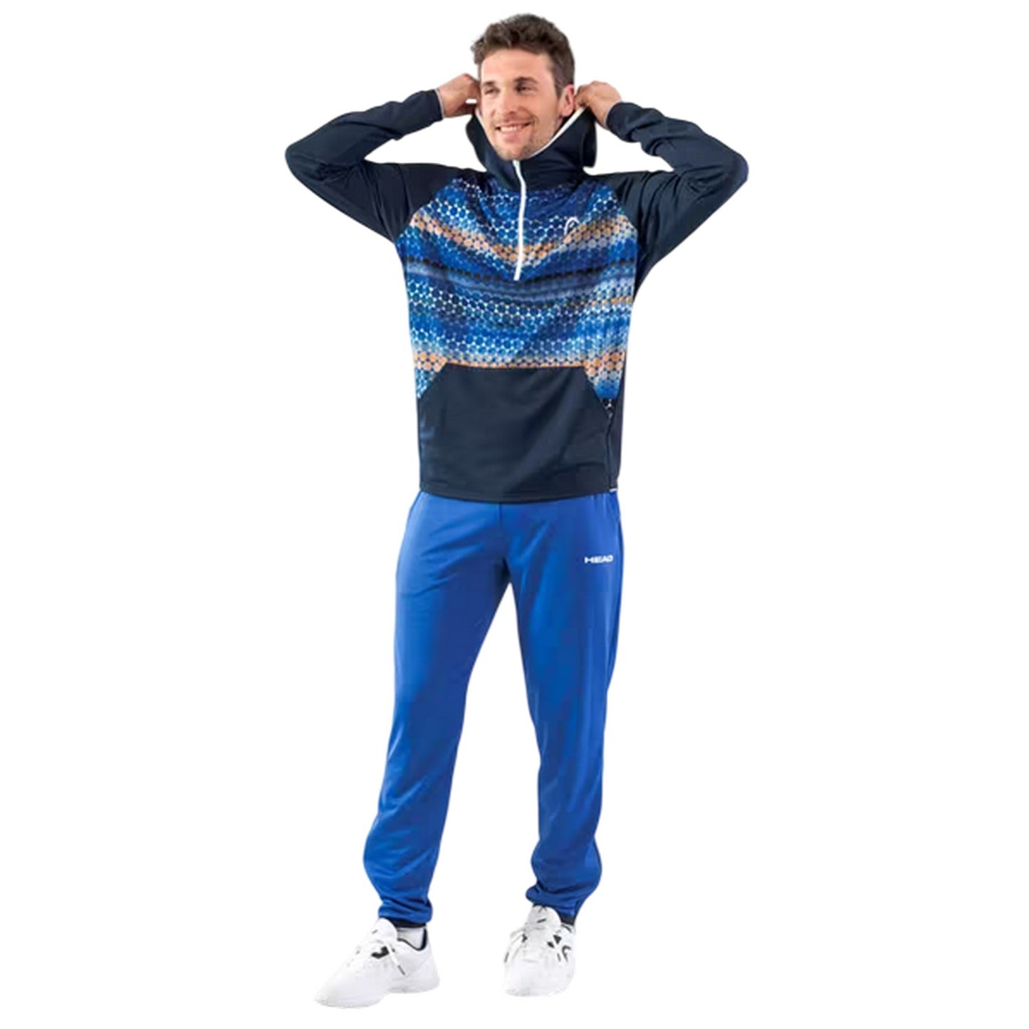 Blue - Pack Shot - Head Mens Geometric Pattern Regular Raglan Sweatshirt