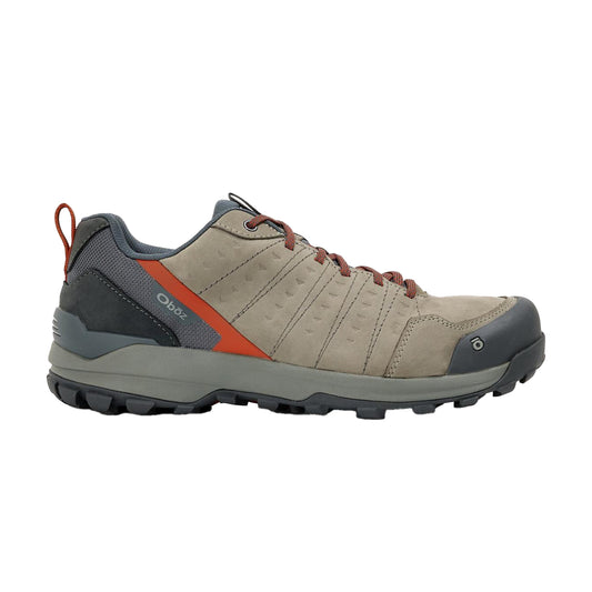 Steel - Front - Oboz Mens Sypes Leather Hiking Flat Hiking Boots