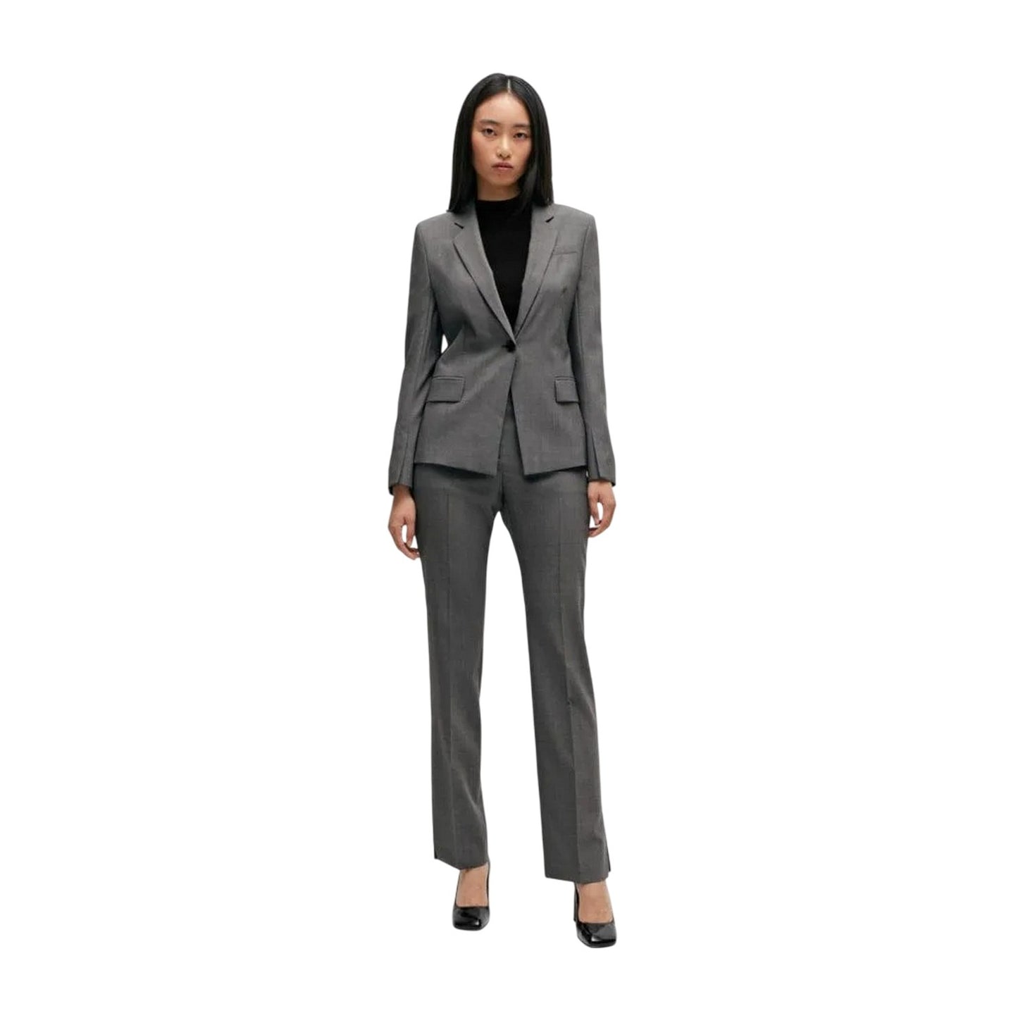 Grey - Lifestyle - Boss Womens-Ladies Notch Neck Suit Jacket