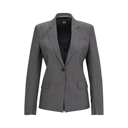 Grey - Front - Boss Womens-Ladies Notch Neck Suit Jacket