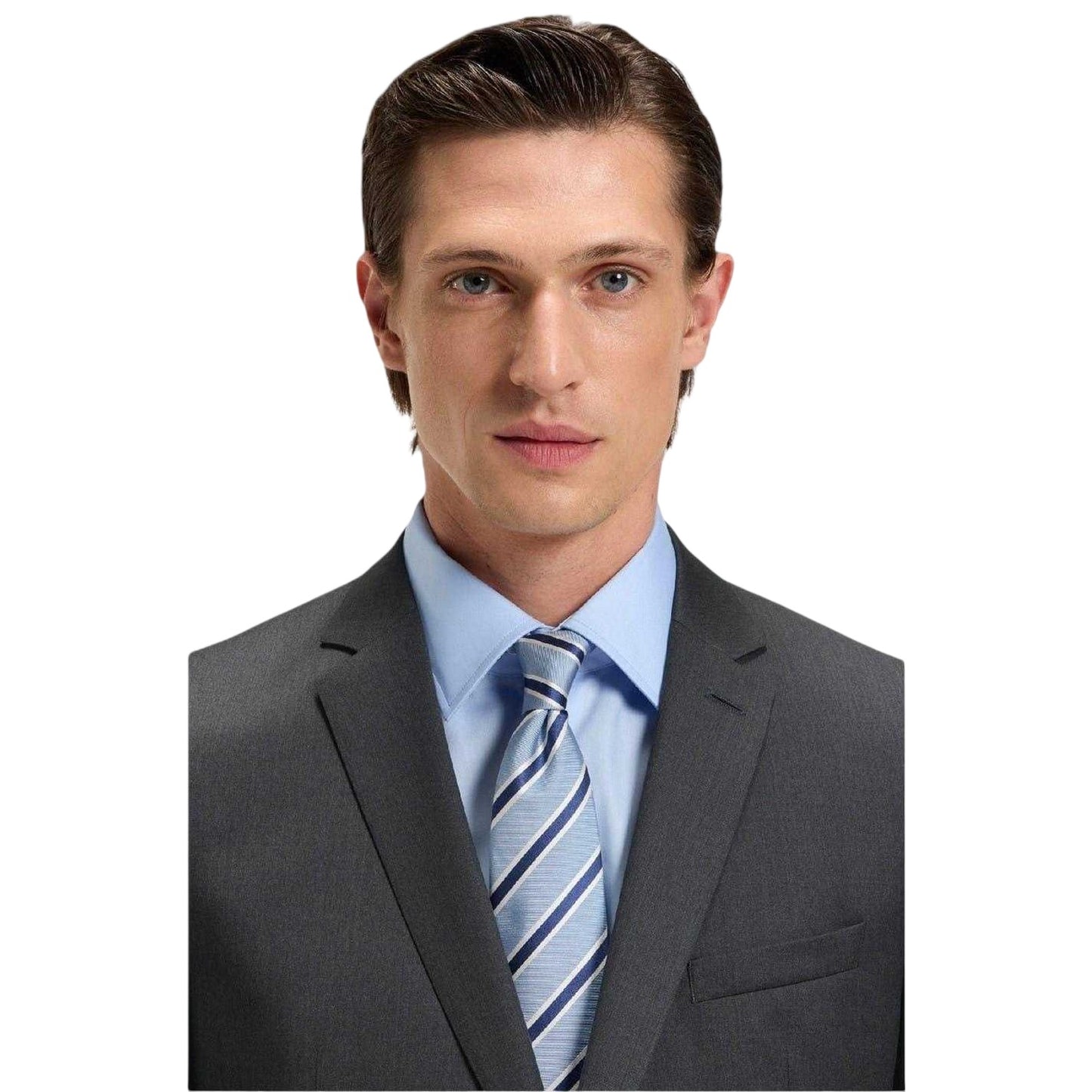 Dark Grey - Side - Boss Mens Notch Neck Regular Suit Jacket