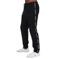 Black - Side - Lacoste Mens Tape Logo Jogging Bottoms