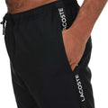 Black - Close up - Lacoste Mens Tape Logo Jogging Bottoms