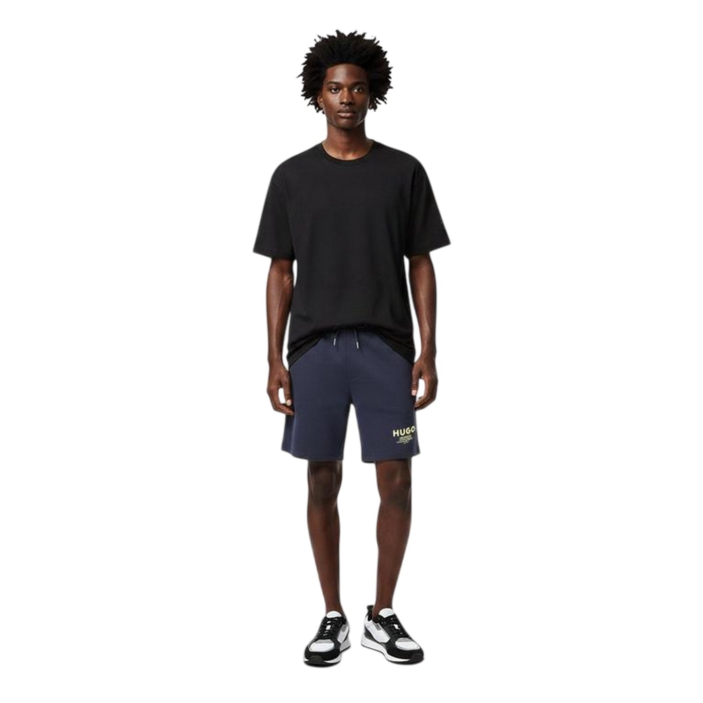 Navy - Side - Hugo Mens Nomario Shorts