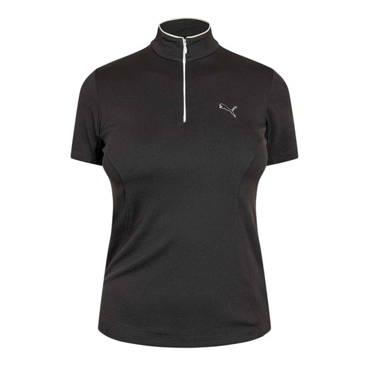 Black - Front - Puma Womens-Ladies Quarter Zip Polo Shirt