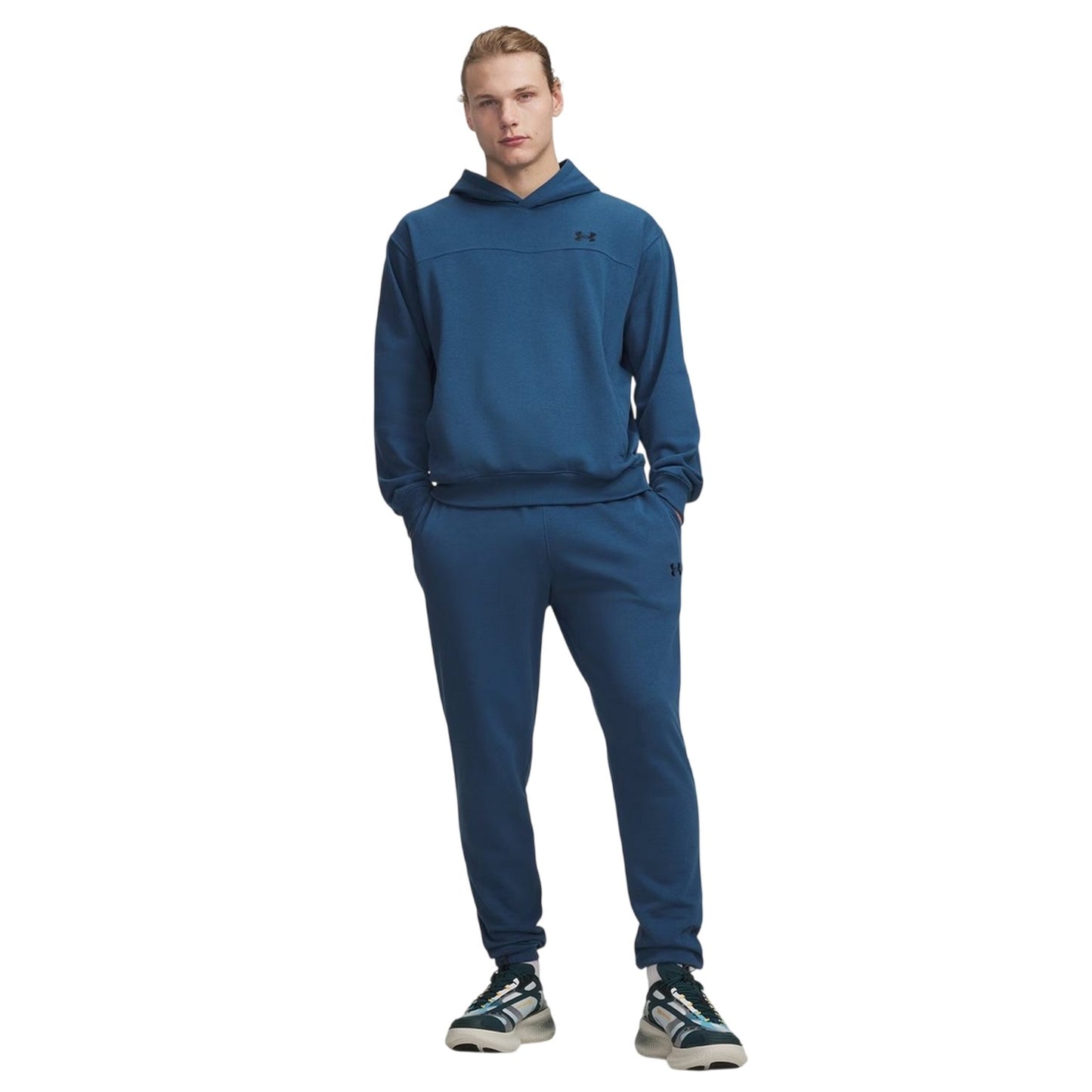 Blue-Black - Side - Under Armour Mens Rival Fleece Joggers