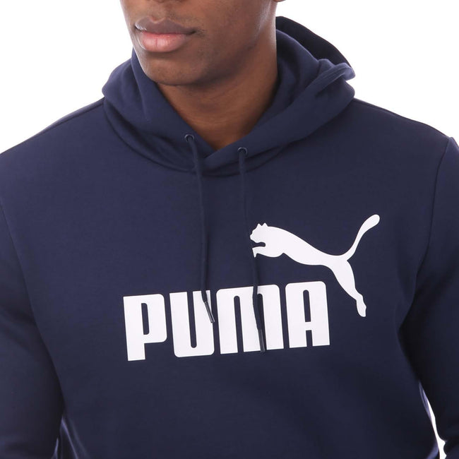 Navy - Side - Puma Mens Essentials Big Logo Hoodie