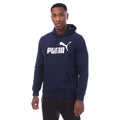 Navy - Front - Puma Mens Essentials Big Logo Hoodie