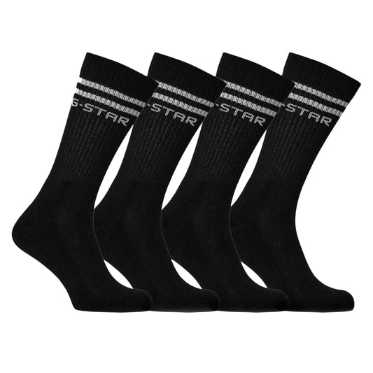 Black - Front - G-Star Unisex Adult Crow Crew Socks (Pack of 4)