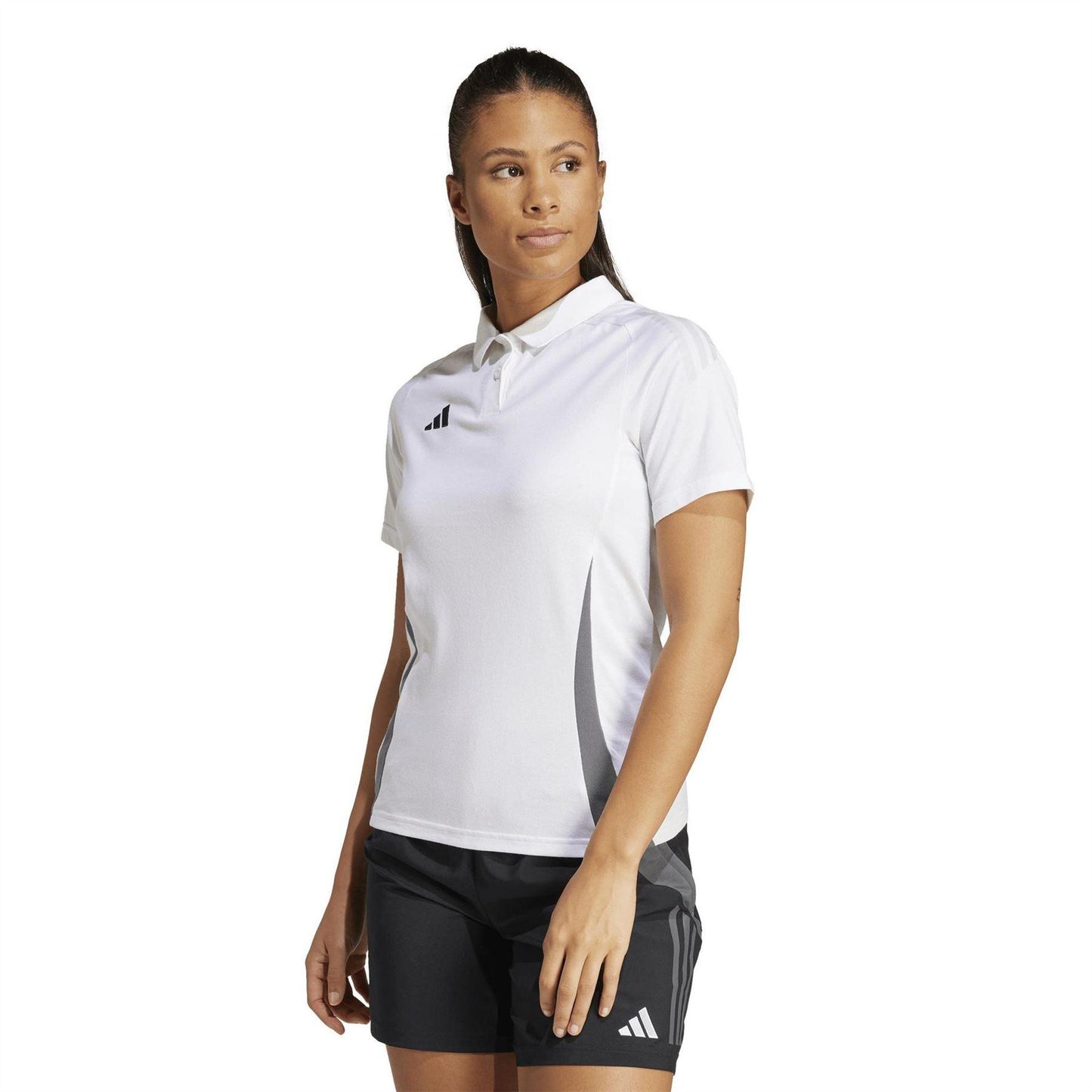White - Pack Shot - Adidas Womens-Ladies Tiro 24 Short-Sleeved Polo Shirt
