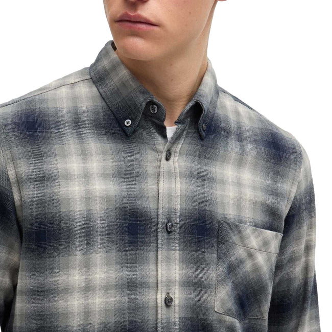 Grey - Lifestyle - Boss Mens Rickert Cotton & Flannel Shirt