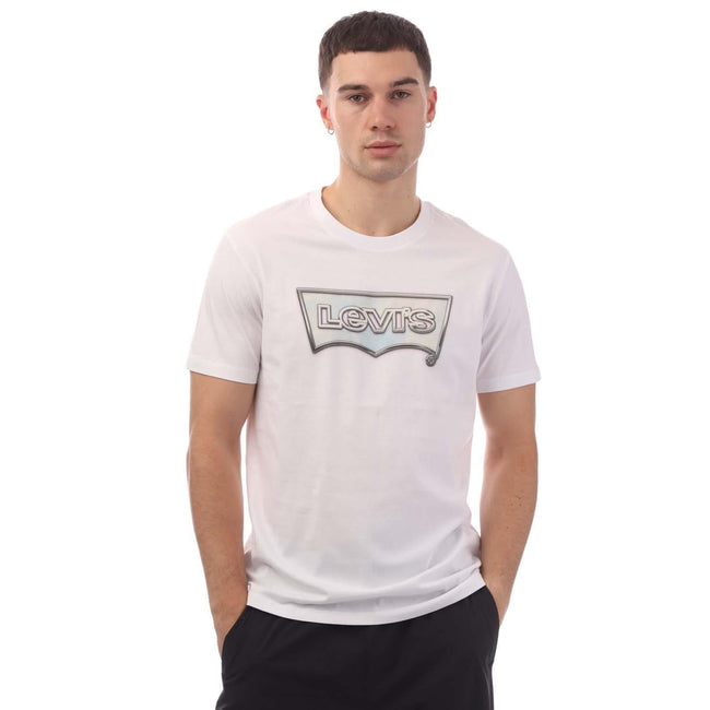 White-Grey - Front - Levis Mens Graphic Crew Neck T-Shirt