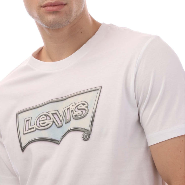 White-Grey - Back - Levis Mens Graphic Crew Neck T-Shirt