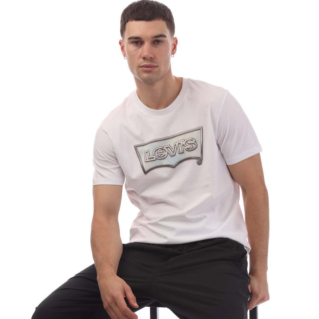 White-Grey - Lifestyle - Levis Mens Graphic Crew Neck T-Shirt