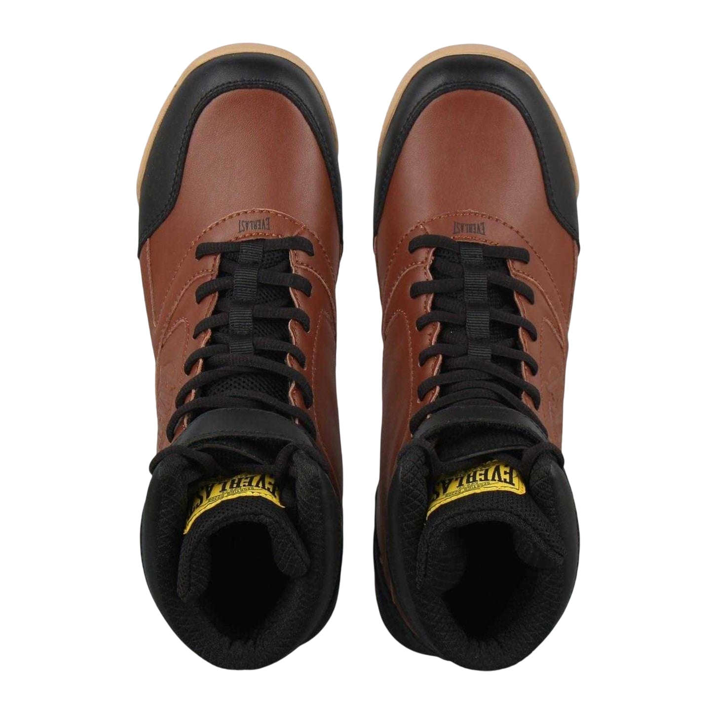 Brown - Side - Everlast Mens Pro E 1910 Leather Lace Up Boxing Boots