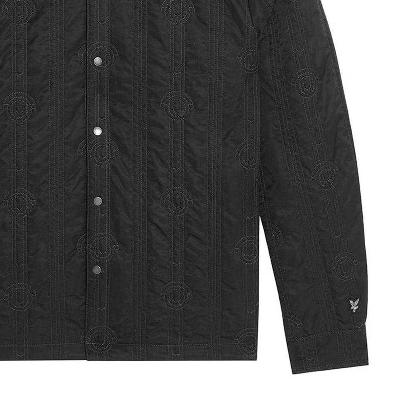 Black Ice - Side - Lyle & Scott Mens Geometric Pattern Regular Overshirt