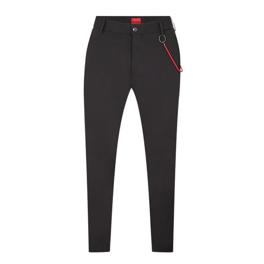 Black - Front - Hugo Mens Gason Chain Detail Slim Chinos