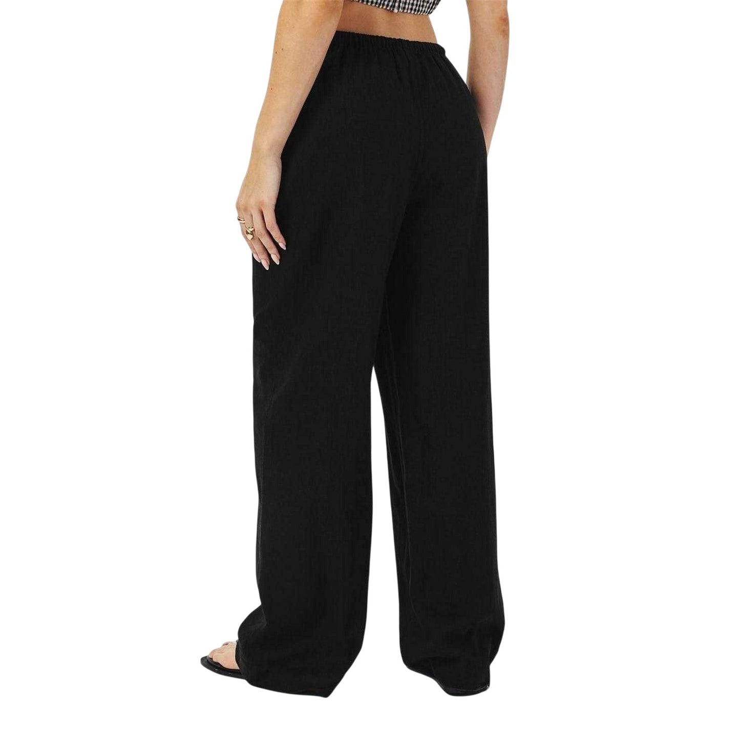 Black - Pack Shot - Nobody´s Child Womens-Ladies Lightweight Wide Leg Trousers
