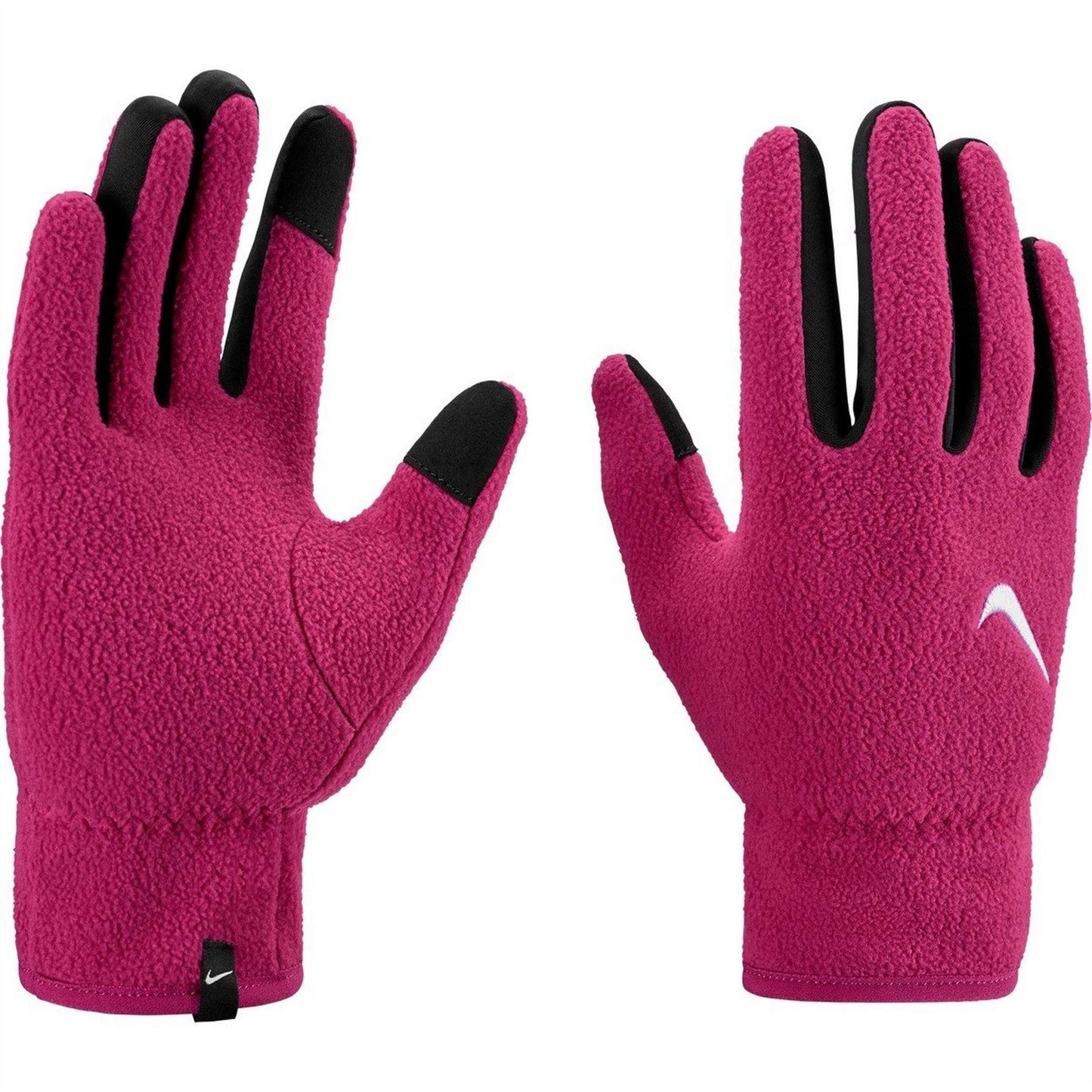 Beet-White - Side - Nike Thermafit Fleece Winter Gloves