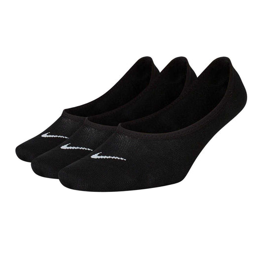 Black-White - Front - Nike Womens-Ladies Invisible Socks (Pack of 3)