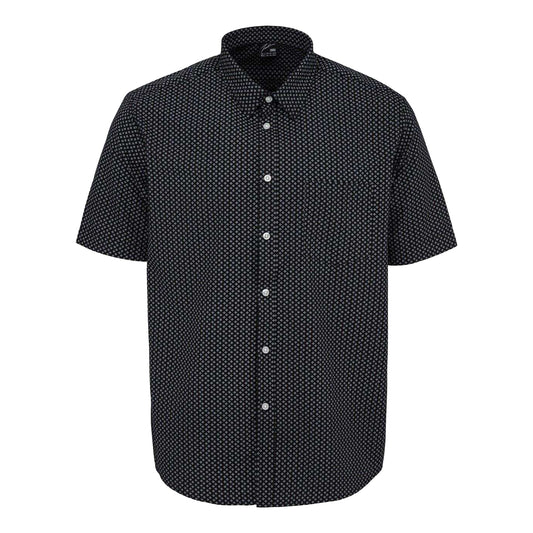 Black - Front - Fabric Mens Poplin Short-Sleeved Shirt