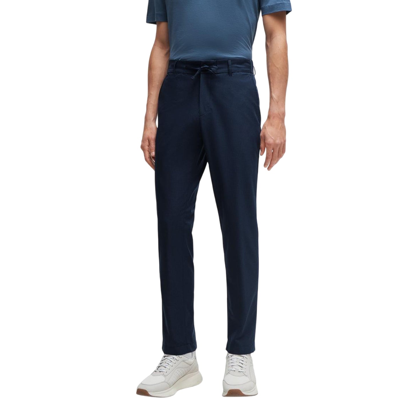 Dark Blue - Side - Boss Mens Genius Straight Leg Casual Chinos