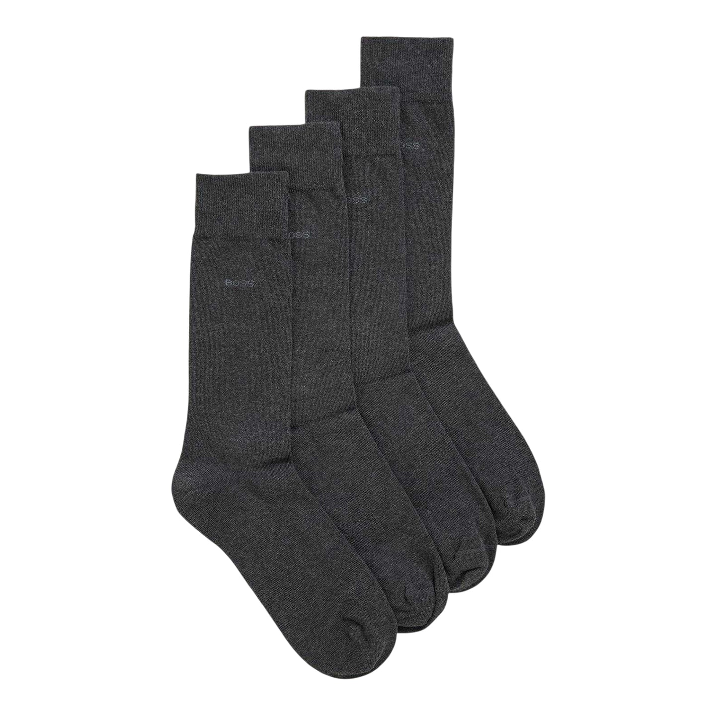 Charcoal - Side - Boss Mens Plain Socks (Pack of 2)