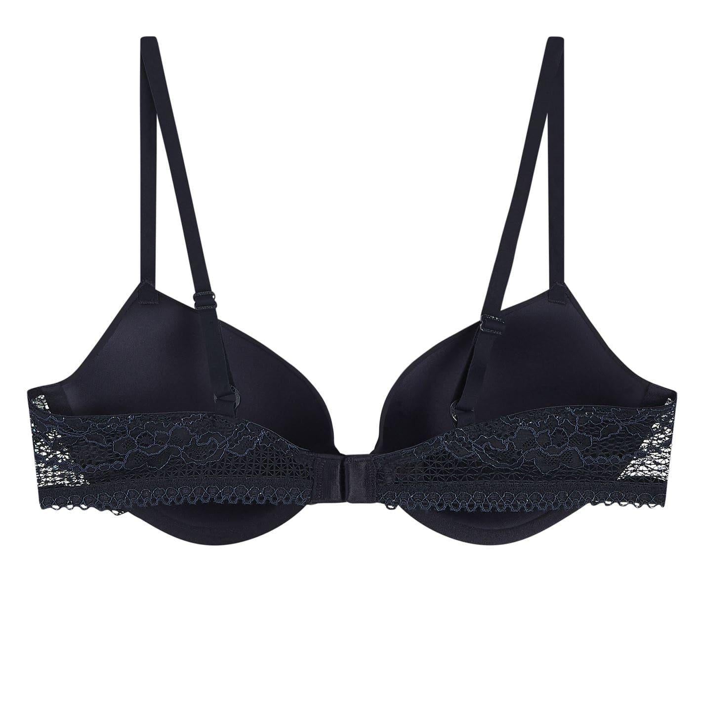 Desert Sky - Back - Tommy Hilfiger Womens-Ladies Lace Detail Balconette Push Up Bra
