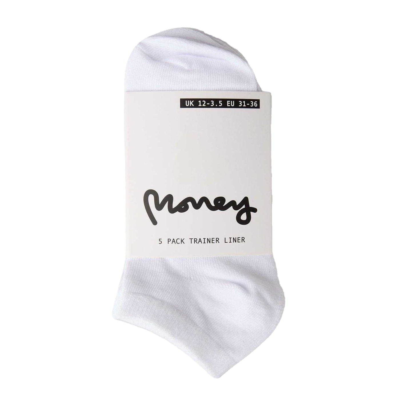 White - Side - Money Childrens-Kids Tayla No-Show Socks (Pack of 5)