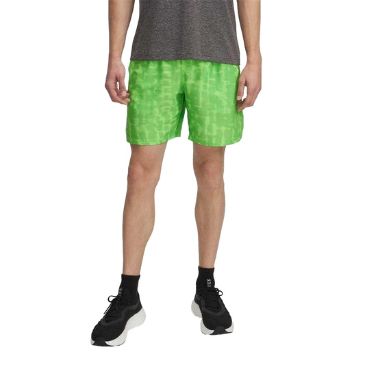 Green - Front - Under Armour Mens Performance Patterned Lightweight Athletic Running Shorts