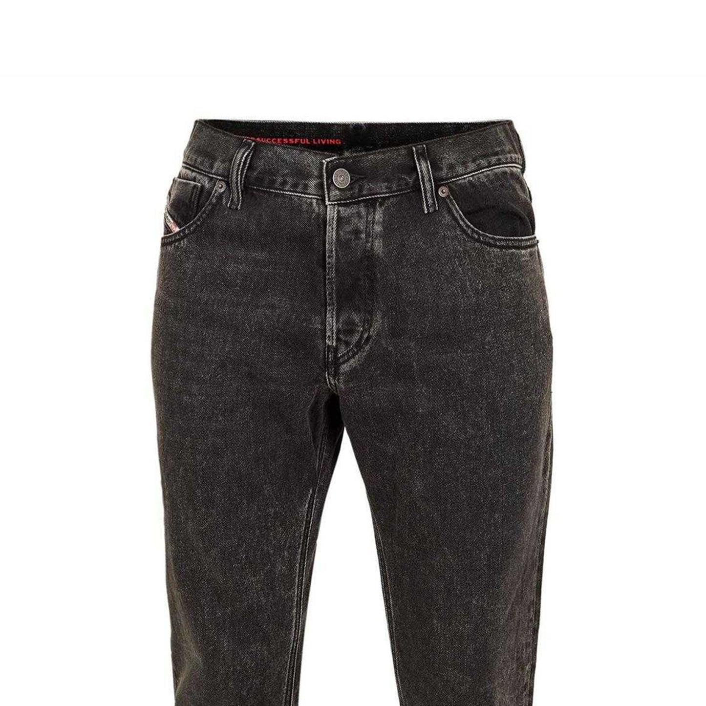 Charcoal Grey - Side - Diesel Mens 1995 Straight Leg Jeans