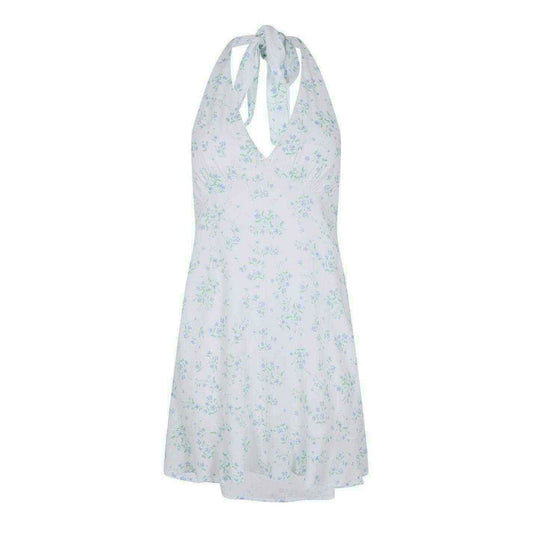 White-Blue - Front - Jack Wills Womens-Ladies Floral Halter Neck Mini Dress