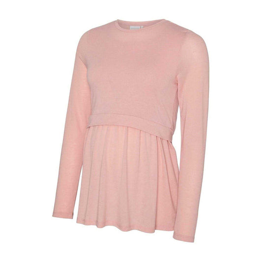 Rosette - Front - Mamalicious Womens-Ladies Maternity Puff Sleeve Top