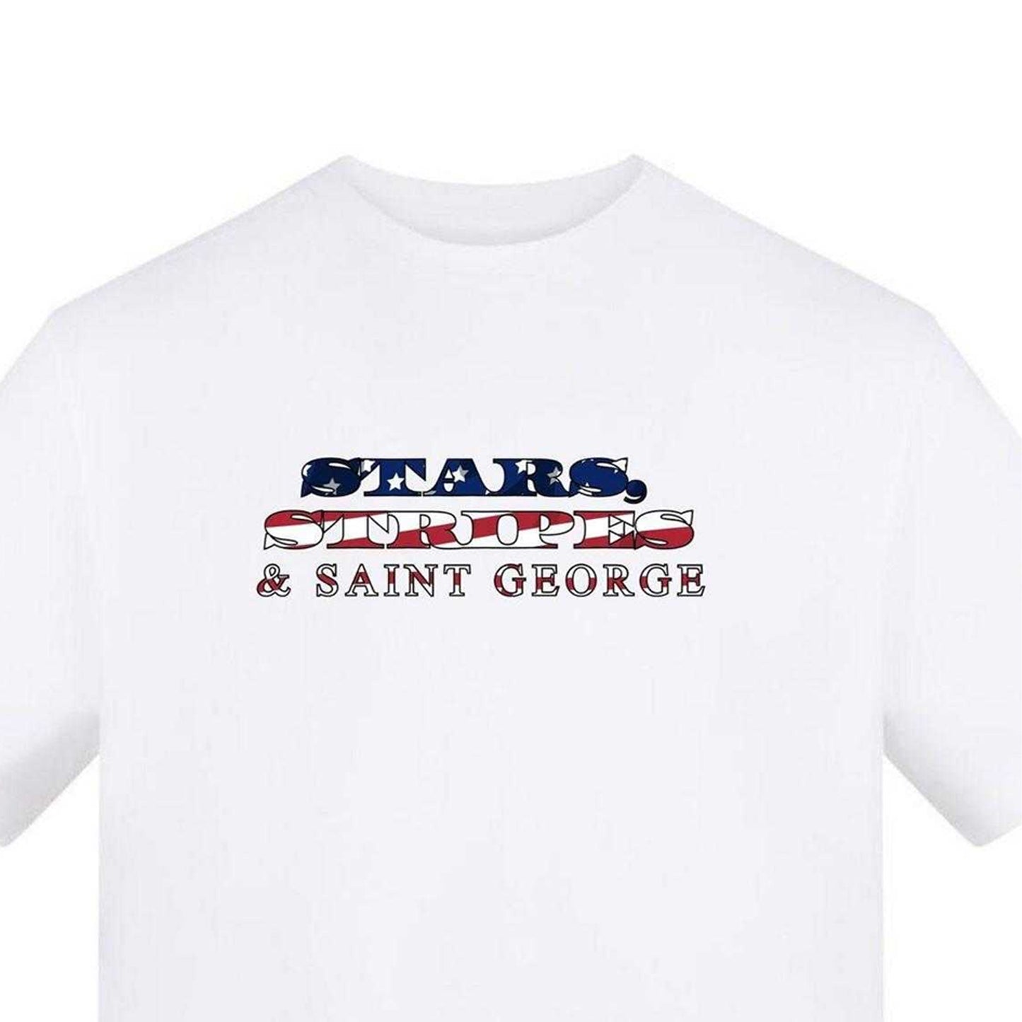 White - Side - AWD Mens Stars Stripes And Saint George England T-Shirt