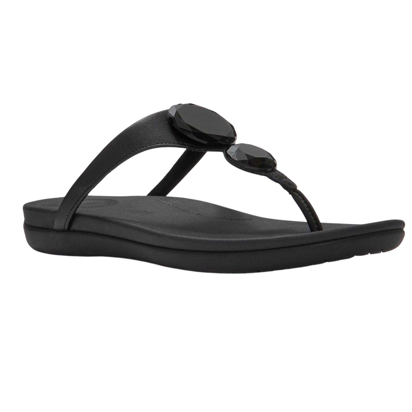 Black - Side - Fit Flop Womens-Ladies Flat Heel Sandals