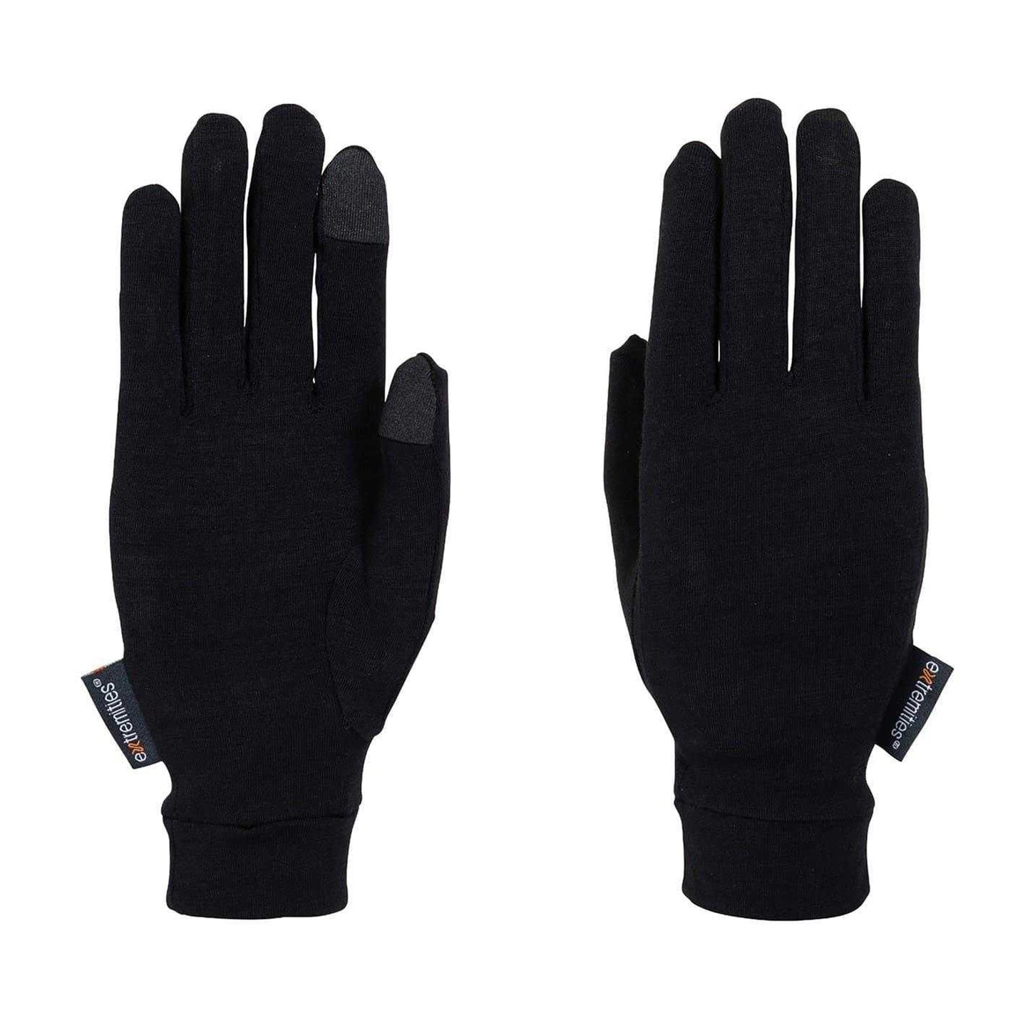 Black - Side - Extremities Touch Screen Merino Wool Gloves