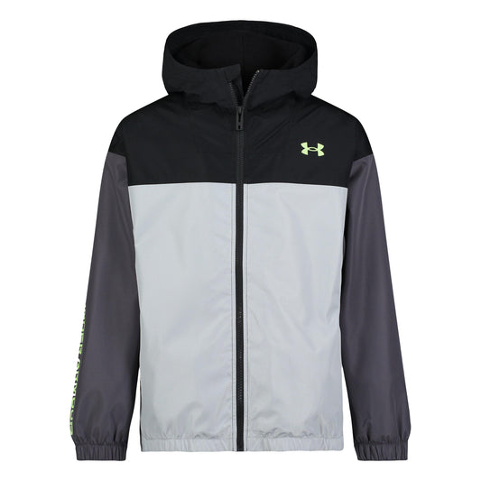 Black-Rock - Front - Under Armour Childrens-Kids Colour Block Windbreaker