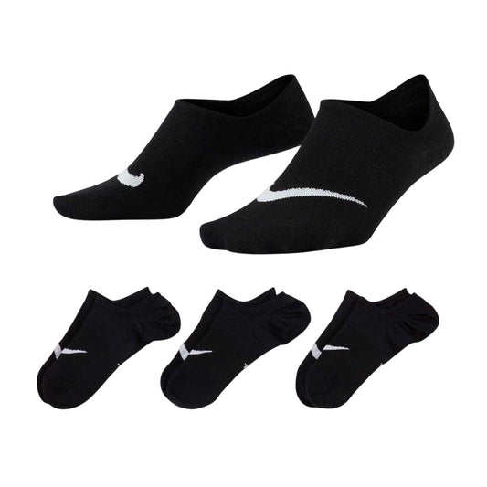 Black-White - Front - Nike Womens-Ladies Everyday Plus Trainer Socks (Pack of 3)