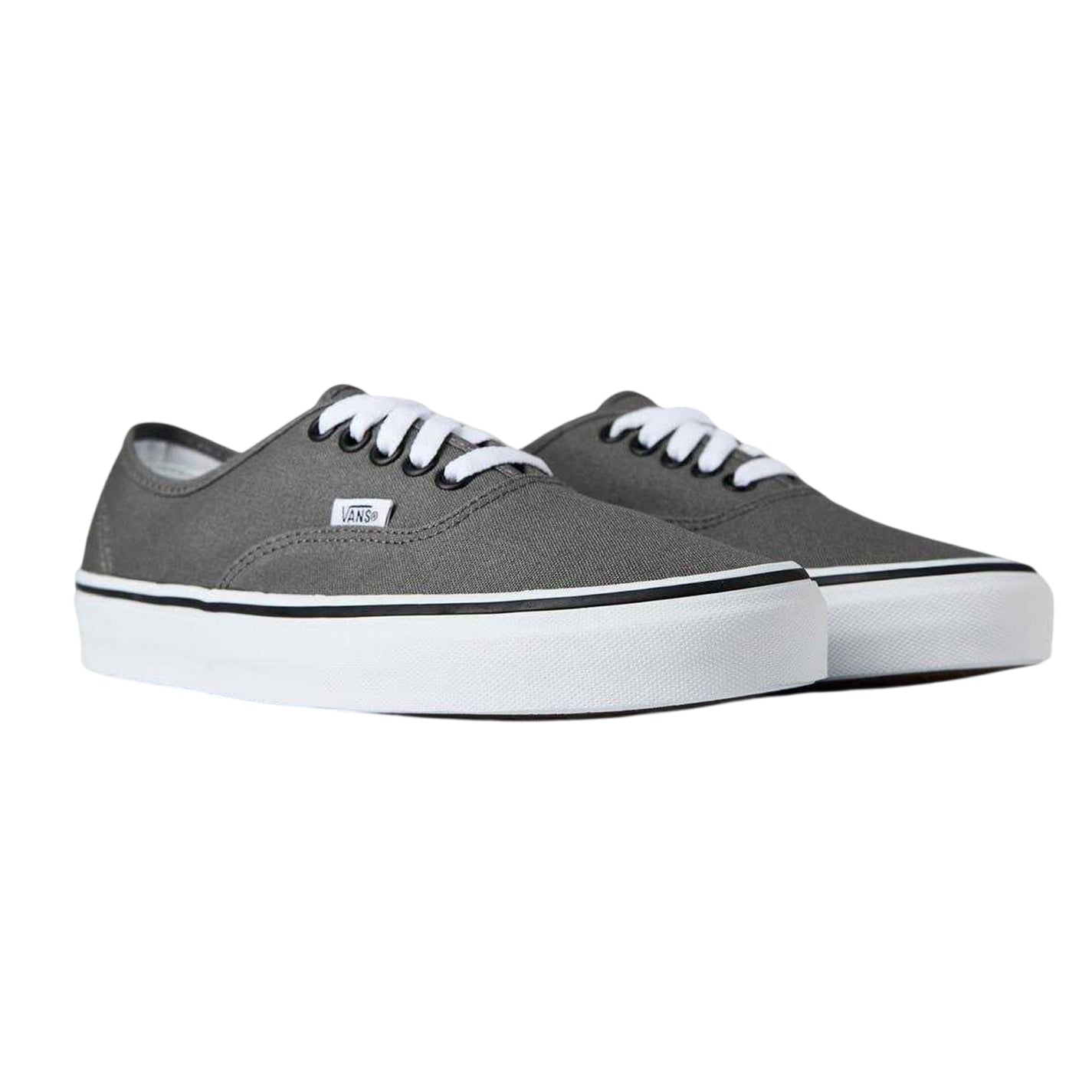 Pewter-White - Lifestyle - Vans Mens Authentic Classic Canvas Trainers