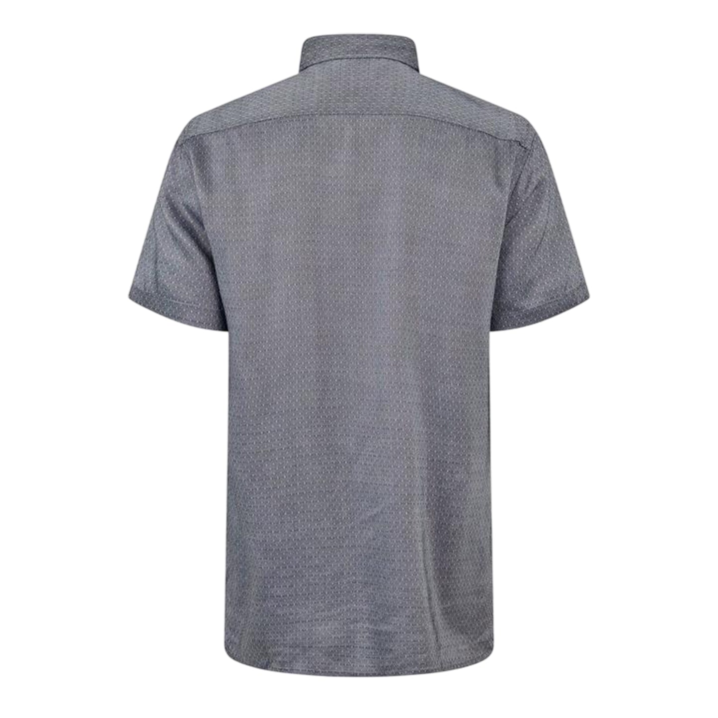 Grey - Back - Boss Mens Woven Collared Regular Short-Sleeved Shirt